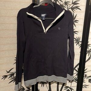 Chase Bank b&w zip sweater